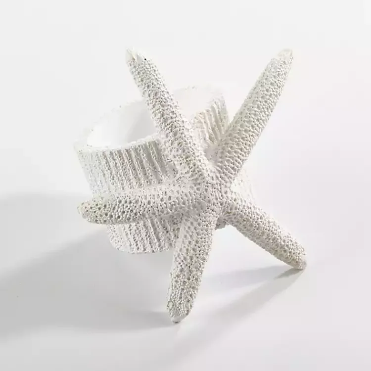 Kirklands Home White Starfish Napkin Rings, Set of 4 Outlet