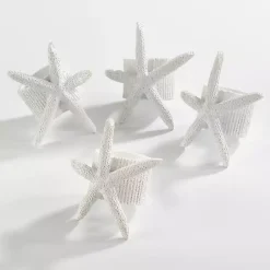 Kirklands Home White Starfish Napkin Rings, Set of 4 Outlet
