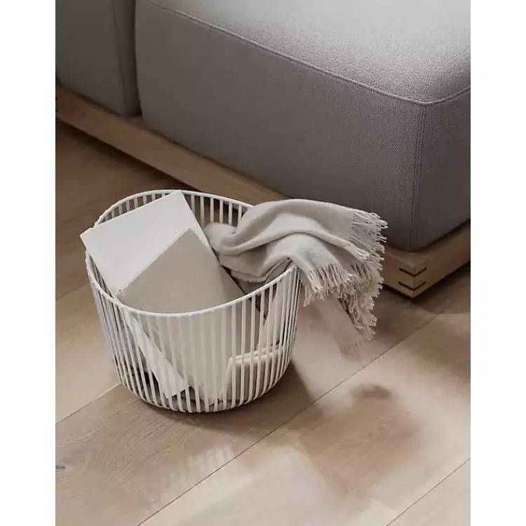 Kirklands Home Steel Modo Storage Basket White Best