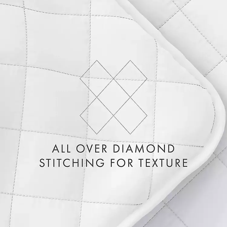 Kirklands Home Stitched Diamond 2-pc. Twin Quilt Set White