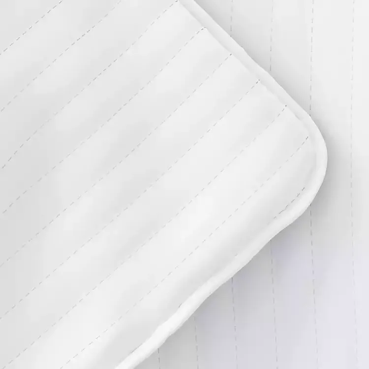 Kirklands Home Stitched Stripes 2-pc. Twin Quilt Set White