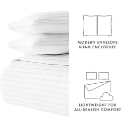 Kirklands Home Stitched Stripes 2-pc. Twin Quilt Set White
