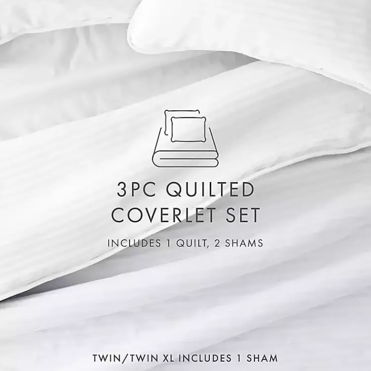 Kirklands Home Stitched Stripes 2-pc. Twin Quilt Set White