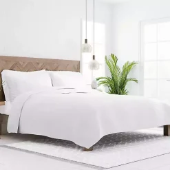 Kirklands Home Stitched Stripes 3-pc. Queen Quilt Set White Best