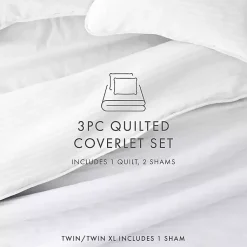 Kirklands Home Stitched Stripes 3-pc. King Quilt Set White Hot