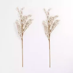 Christmas Tree Decorations>Kirklands Home Sugar Berry Tree Picks, Set of 2 White