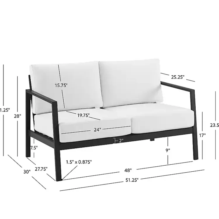 Kirklands Home White Sunbrella Cushions Holland Outdoor Loveseat Best