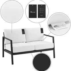 Kirklands Home White Sunbrella Cushions Holland Outdoor Loveseat Best