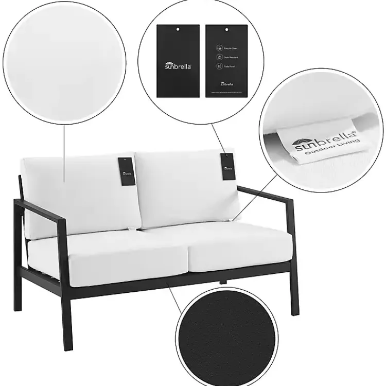 Kirklands Home White Sunbrella Cushions Holland Outdoor Loveseat Best
