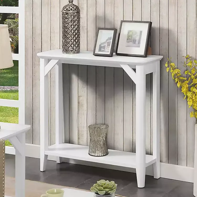 Kirklands Home Tapered Legs Rustic Console Table White Hot