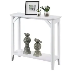 Kirklands Home Tapered Legs Rustic Console Table White Hot