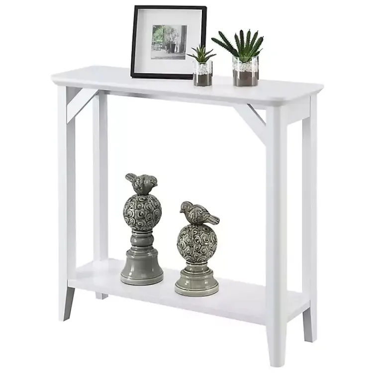 Kirklands Home Tapered Legs Rustic Console Table White Hot