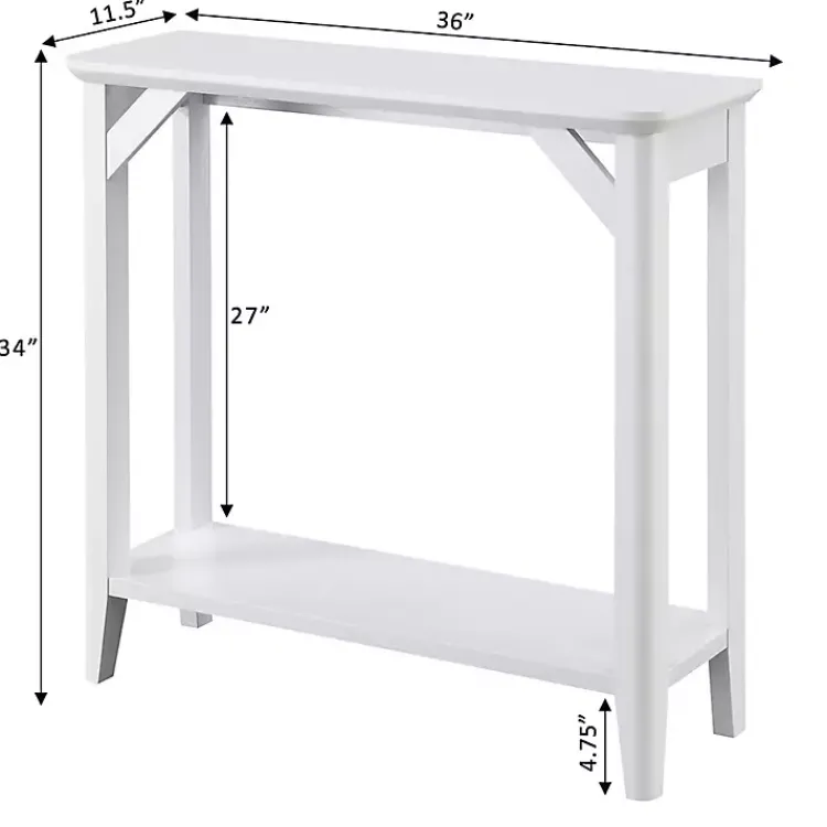 Kirklands Home Tapered Legs Rustic Console Table White Hot