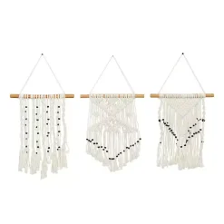 Kirklands Home Tasseled Macrame Wall Hangings, Set of 3 White Online