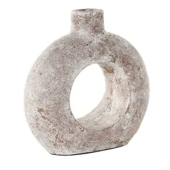 Vases>Kirklands Home Terracotta Circular Vase White