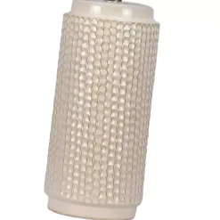 Kirklands Home Textured Cylinder Table Lamps, Set of 2 White New