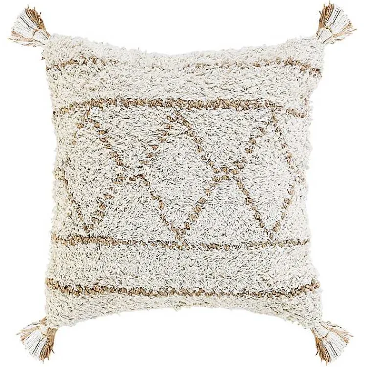 Pillows>Kirklands Home White Textured Diamond Throw Pillow