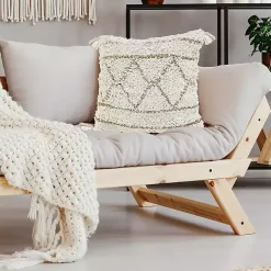 Pillows>Kirklands Home White Textured Diamond Throw Pillow