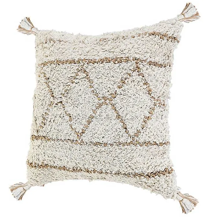 Pillows>Kirklands Home White Textured Diamond Throw Pillow