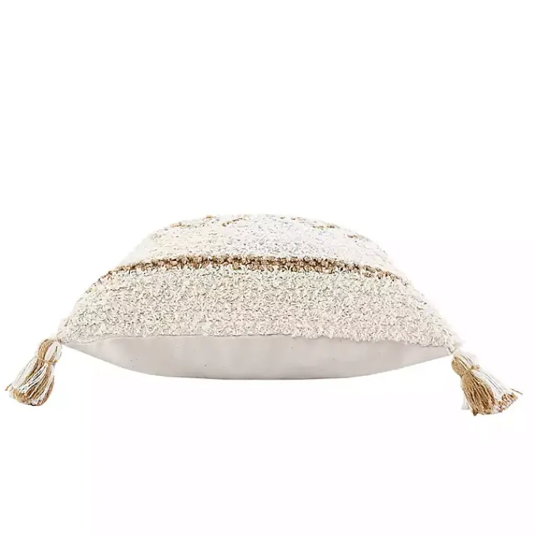 Pillows>Kirklands Home White Textured Diamond Throw Pillow