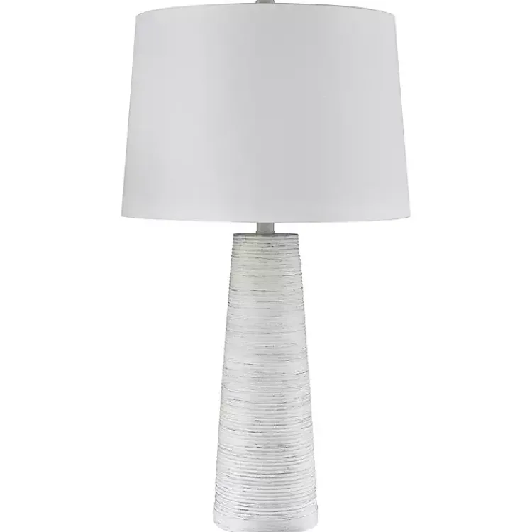 Kirklands Home Textured Taper Table Lamp White Hot