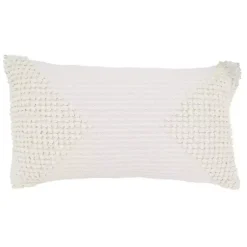 Pillows>Kirklands Home Textured Woven Diamond Lumbar Pillow White