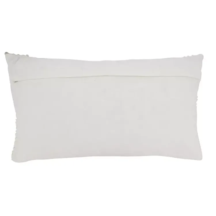 Pillows>Kirklands Home Textured Woven Diamond Lumbar Pillow White