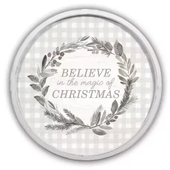 Christmas Art & Wall Decor>Kirklands Home The Magic of Christmas Round Wall Plaque White