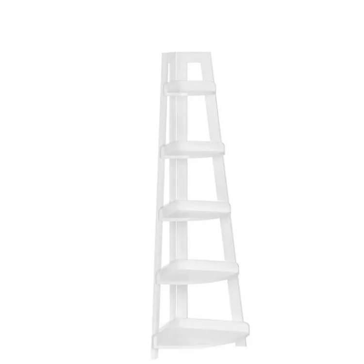 Kirklands Home White 5-Tier Corner Ladder Shelves New