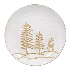 Christmas Dining & Entertaining>Kirklands Home White Trees and Deer Dinner Plates, Set of 4