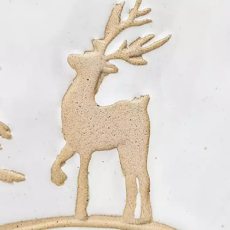 Christmas Dining & Entertaining>Kirklands Home White Trees and Deer Dinner Plates, Set of 4