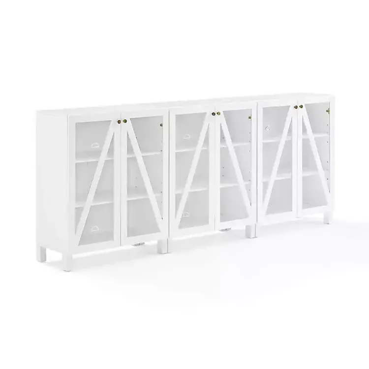 Kirklands Home Triangle 6-Door Wood Media Cabinet White Discount