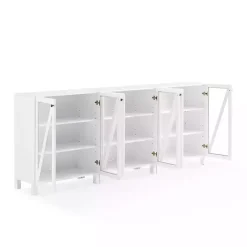 Kirklands Home Triangle 6-Door Wood Media Cabinet White Discount