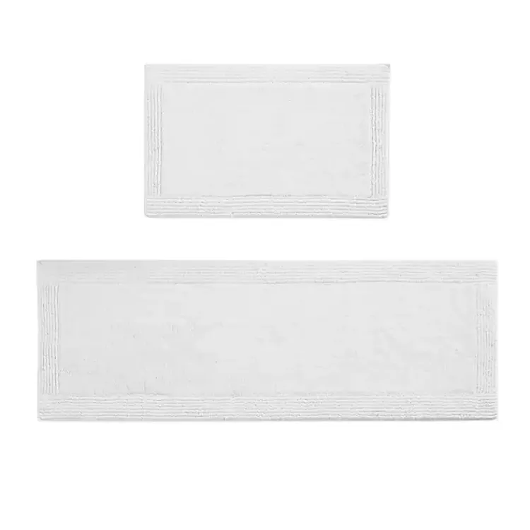 Kirklands Home Tufted Reversible Bath Mat, 34 in. White Best