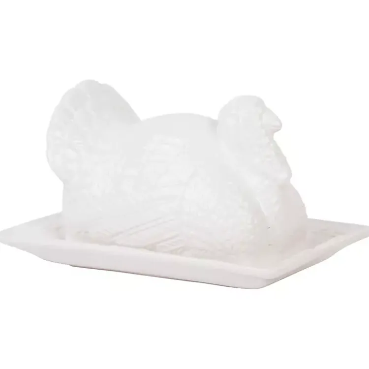 Fall>Kirklands Home Turkey Harvest Butter Dish White