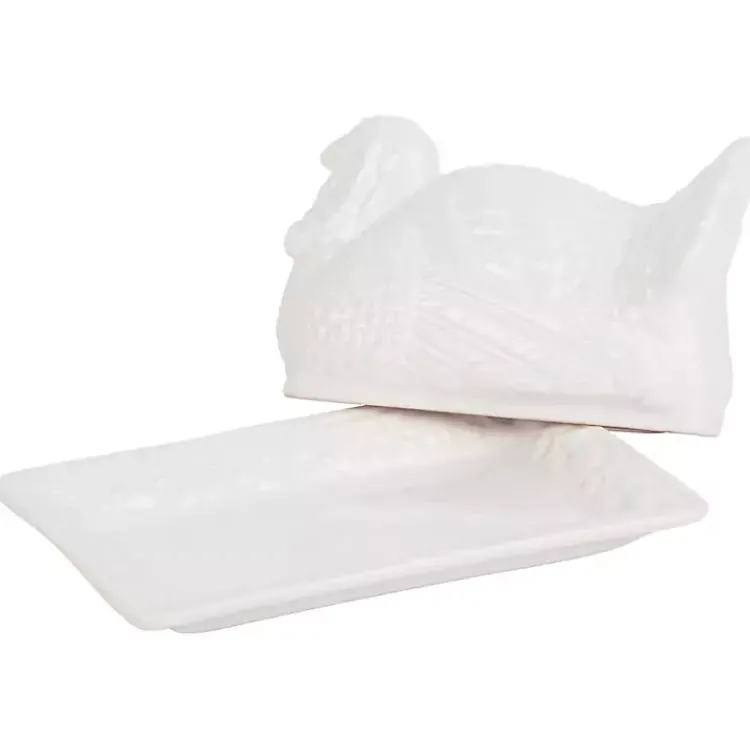 Fall>Kirklands Home Turkey Harvest Butter Dish White