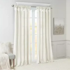 Kirklands Home Twist Top Curtain Panel, 108 in. White Outlet