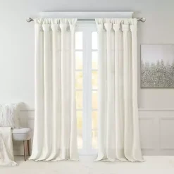 Kirklands Home Twist Top Curtain Panel, 120 in. White Outlet