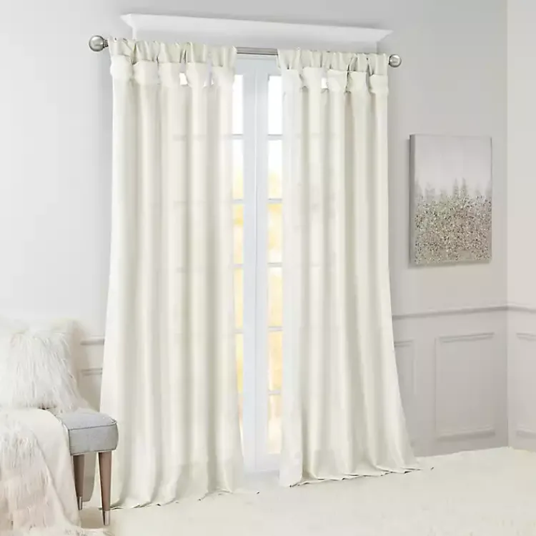 Kirklands Home Twist Top Curtain Panel, 120 in. White Outlet