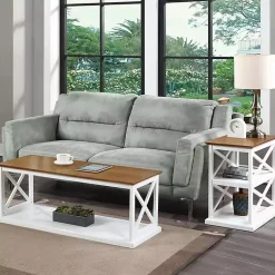 Kirklands Home Two-Tone Double X Sides Console Table White Discount
