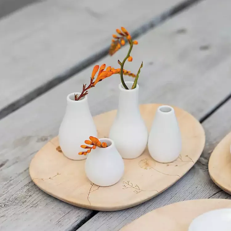 Vases>Kirklands Home Two-Toned Mini Vases, Set of 4 White