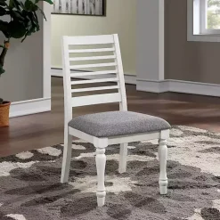 Kirklands Home White Upholstered Claire Dining Chairs, Set of 2 Gray Hot