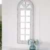 Kirklands Home White Vintage Arched Windowpane Mirror Hot