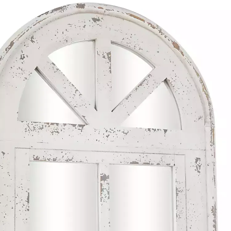 Kirklands Home White Vintage Arched Windowpane Mirror Hot