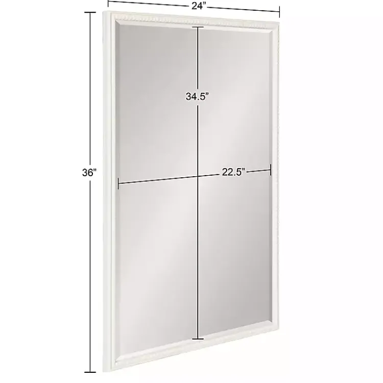 Kirklands Home White Vintage Beaded Wall Mirror, 36 in. Best