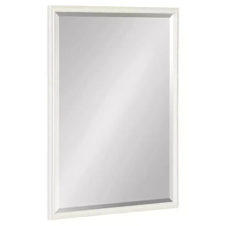 Kirklands Home White Vintage Beaded Wall Mirror, 30 in. Clearance