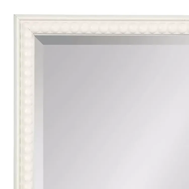 Kirklands Home White Vintage Beaded Wall Mirror, 30 in. Clearance