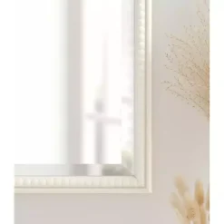 Kirklands Home White Vintage Beaded Wall Mirror, 30 in. Clearance
