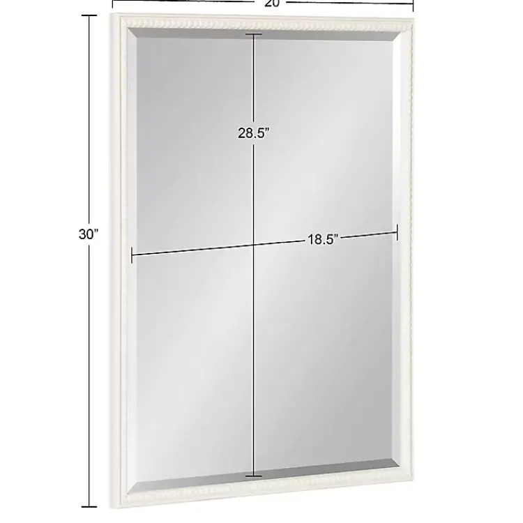 Kirklands Home White Vintage Beaded Wall Mirror, 30 in. Clearance