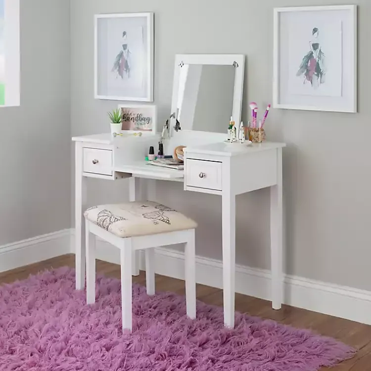 Kirklands Home Virginia Butterfly 2-pc. Vanity Set White Outlet